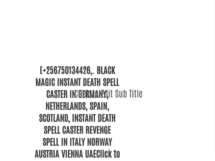 256750134426 black magic instant death spell