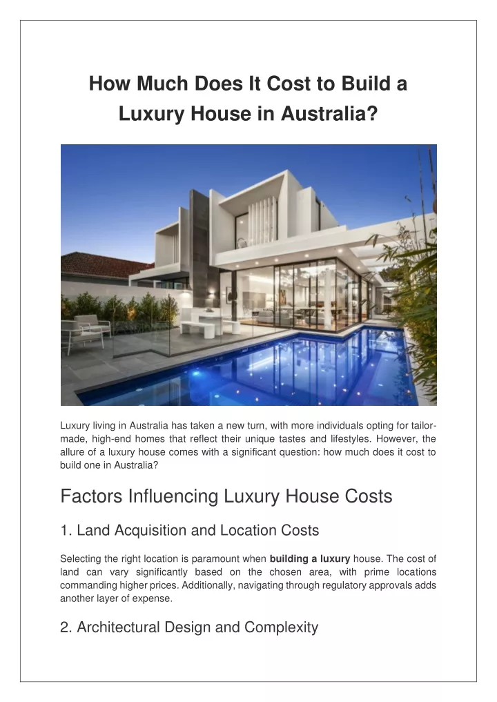 how much does it cost to build a luxury house