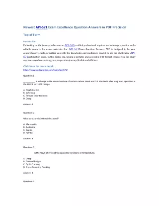 newest api 571 exam excellence question answers