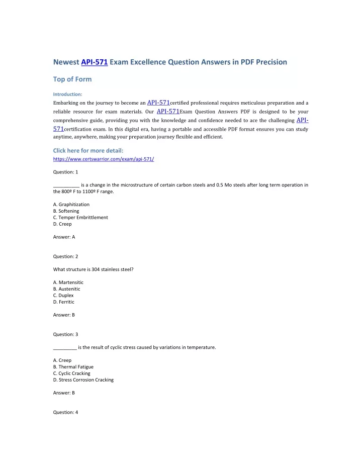 newest api 571 exam excellence question answers