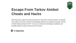 Top Escape From Tarkov Aimbot Cheats and Hacks - Cheat Army