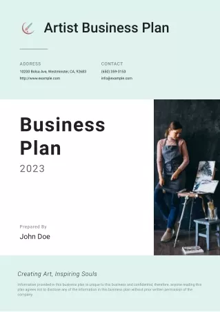 Artist Business Plan Example Template