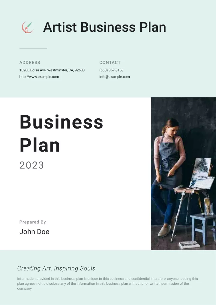 how to write an artist business plan