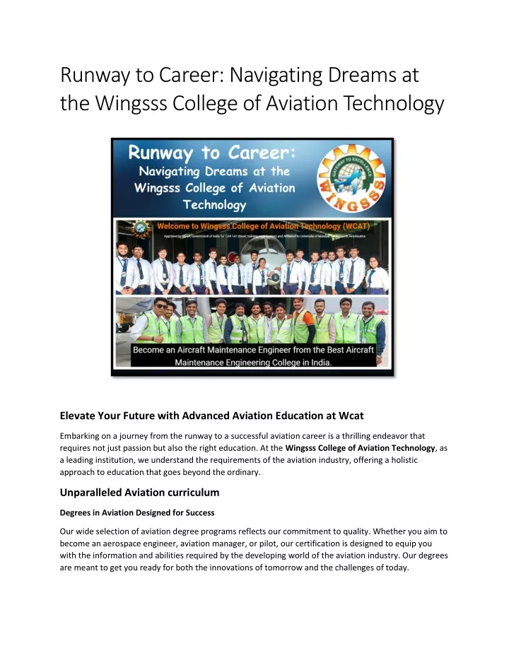 runway to career navigating dreams at the wingsss