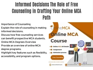 Informed Decisions The Role of Free Counseling in Crafting Your Online MCA Path