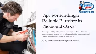 Tips For Finding a Reliable Plumber in Thousand Oaks!