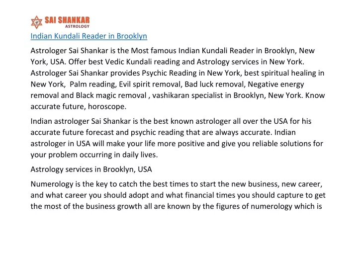 indian kundali reader in brooklyn