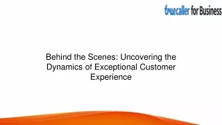 Behind the Scenes Uncovering the Dynamics of Exceptional Customer Experience
