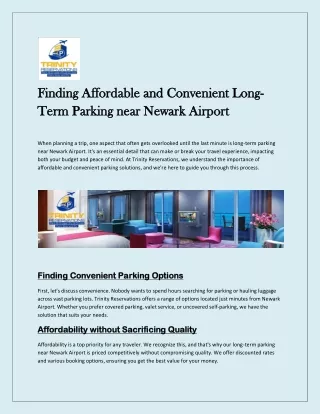 Finding Affordable and Convenient Long-Term Parking Near Newark Airport