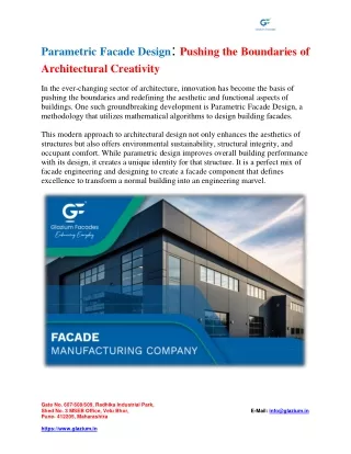 Parametric Facade Design Pushing the Boundaries of Architectural Creativity 