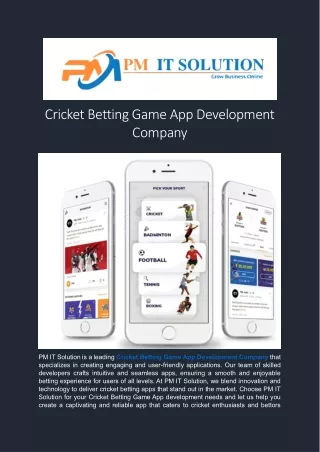 cricket betting game app development company