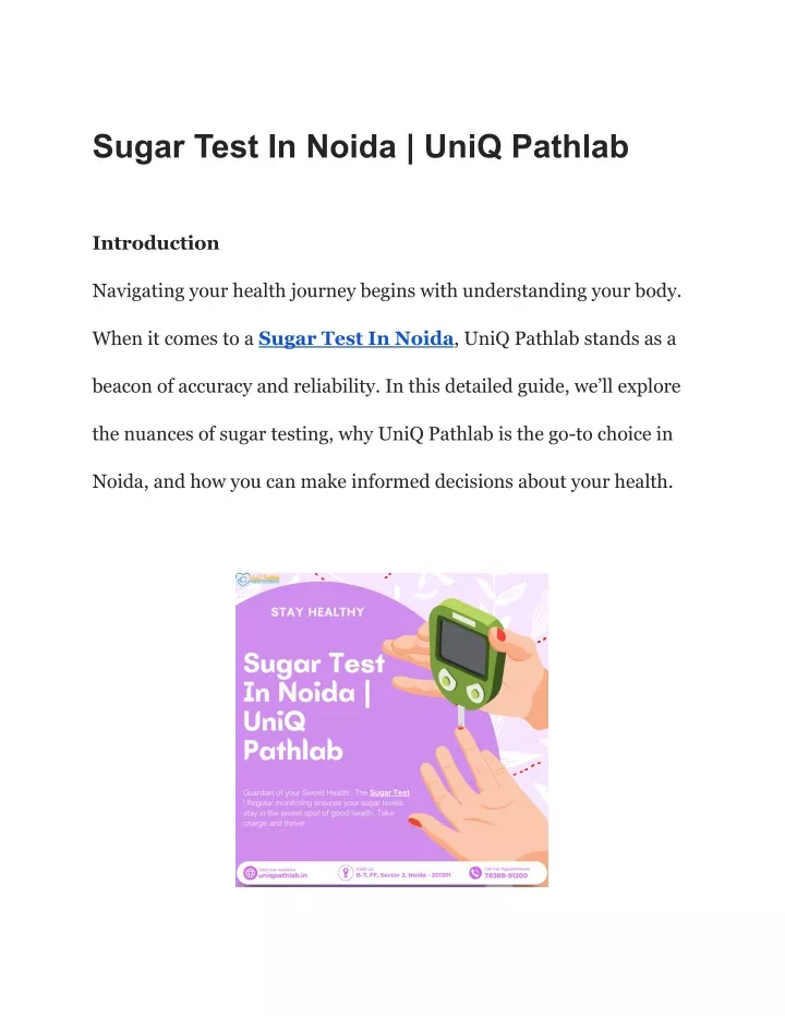sugar test in noida uniq pathlab