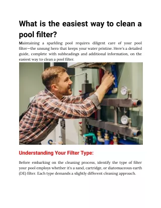 What is the easiest way to clean a pool filter_