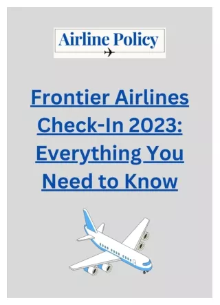 Frontier Airlines Check-In: Best Guide to Hassle Free Travel