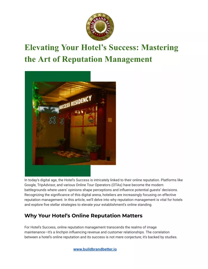 elevating your hotel s success mastering