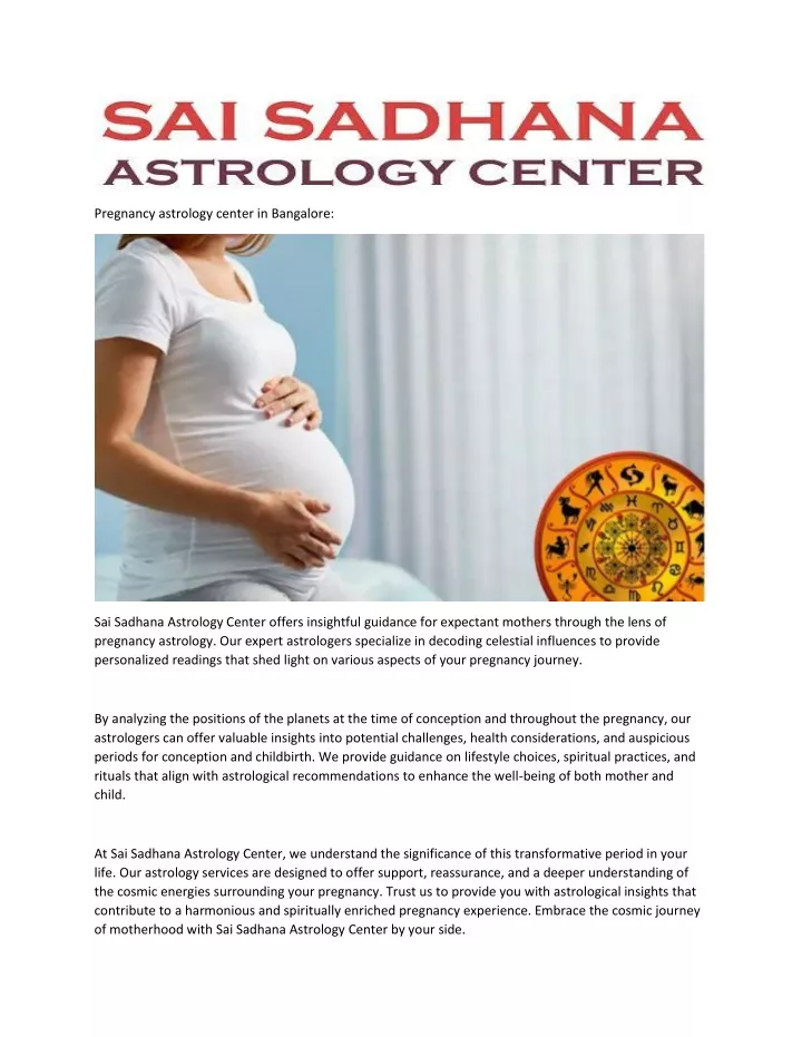 pregnancy astrology center in bangalore