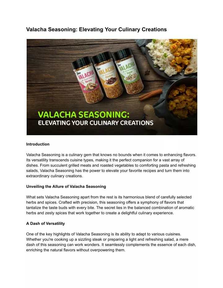 valacha seasoning elevating your culinary