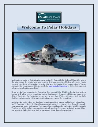 Welcome To Polar Holidays