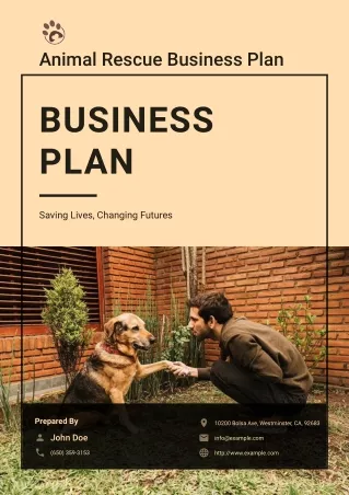 Animal Rescue Business Plan Example Template