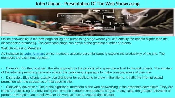 john ullman presentation of the web showcasing