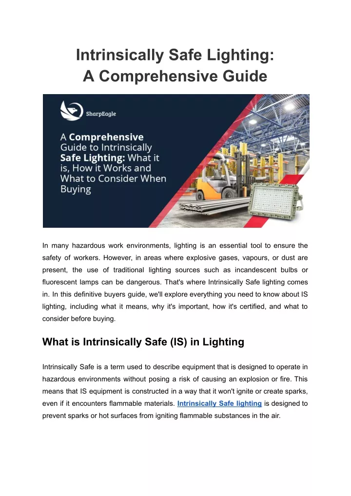 intrinsically safe lighting a comprehensive guide