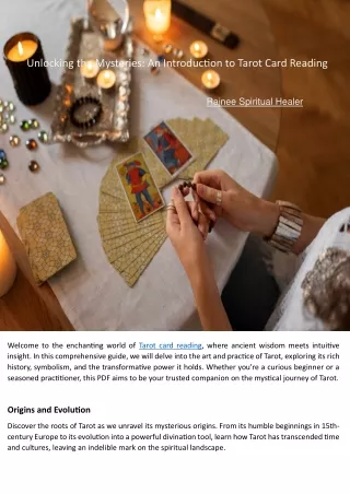 Unlocking the Mysteries An Introduction to Tarot Card Reading