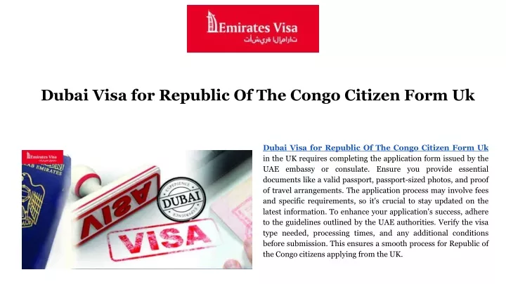 dubai visa for republic of the congo citizen form uk