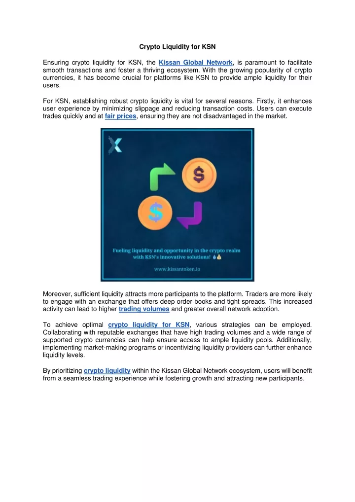 crypto liquidity for ksn