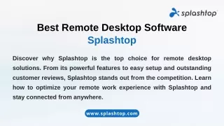 Best Remote Desktop Software Splashtop