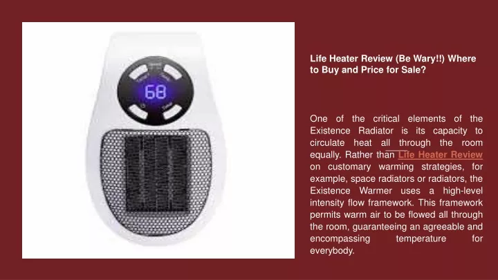 life heater review be wary where to buy and price