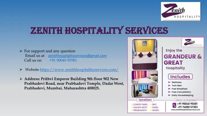 zenith hospitality services zenith hospitality