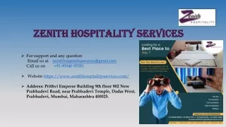 Hospitality service in Mumbai |  Zenith Hospitality services