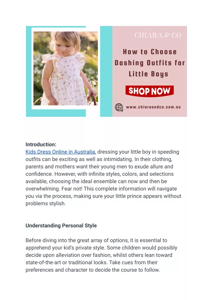introduction kids dress online in australia