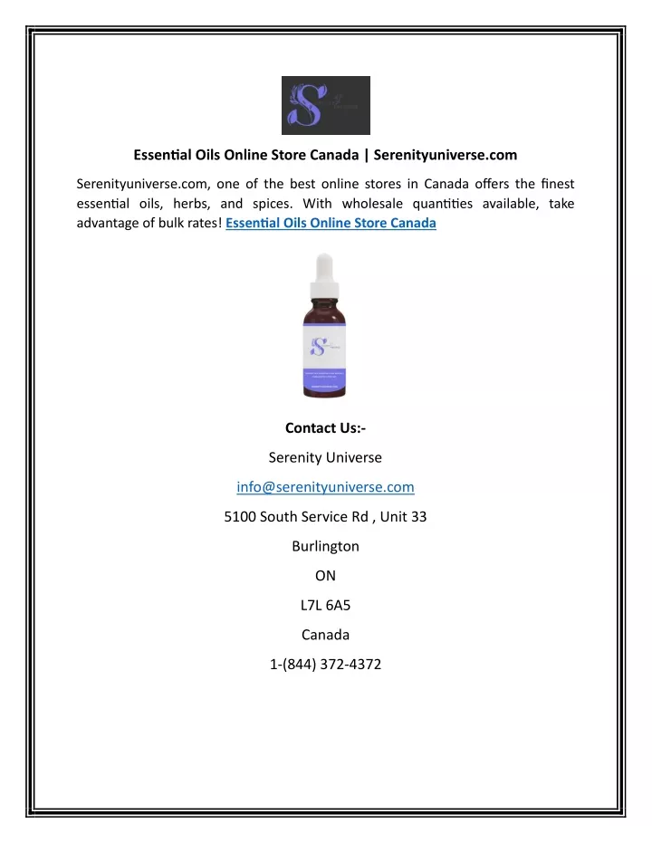 essential oils online store canada