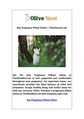 Buy Pregnancy Pillow Online | Theolivenest.net