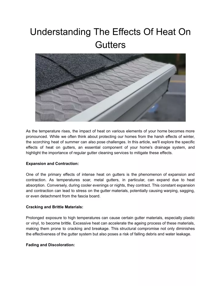understanding the effects of heat on gutters