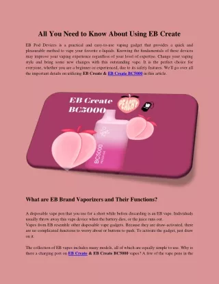 all you need to know about using eb create