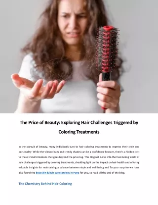 The Price of Beauty: Exploring Hair Challenges Triggered by Coloring Treatments