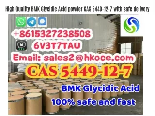 High Quality BMK Glycidic Acid powder CAS 5449-12-7 with safe delivery