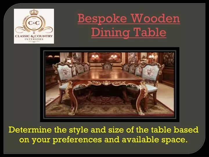 bespoke wooden dining table