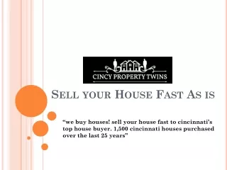 Sell your House Fast As is