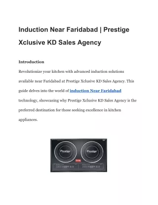 Induction Near Faridabad | Prestige Xclusive KD Sales Agency