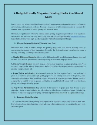 4 budget friendly magazine printing hacks