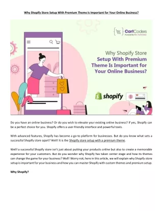 Importance of Shopify Store Setup with Premium Theme Explained