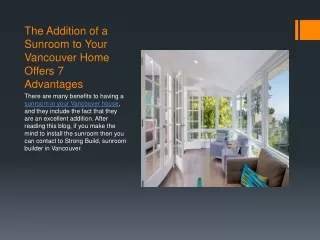 the addition of a sunroom to your vancouver home offers 7 advantages