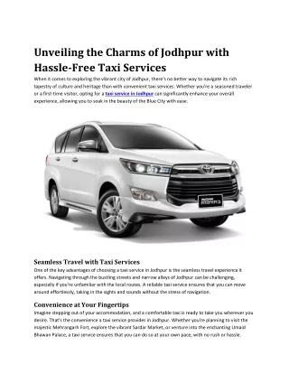 unveiling the charms of jodhpur with hassle free