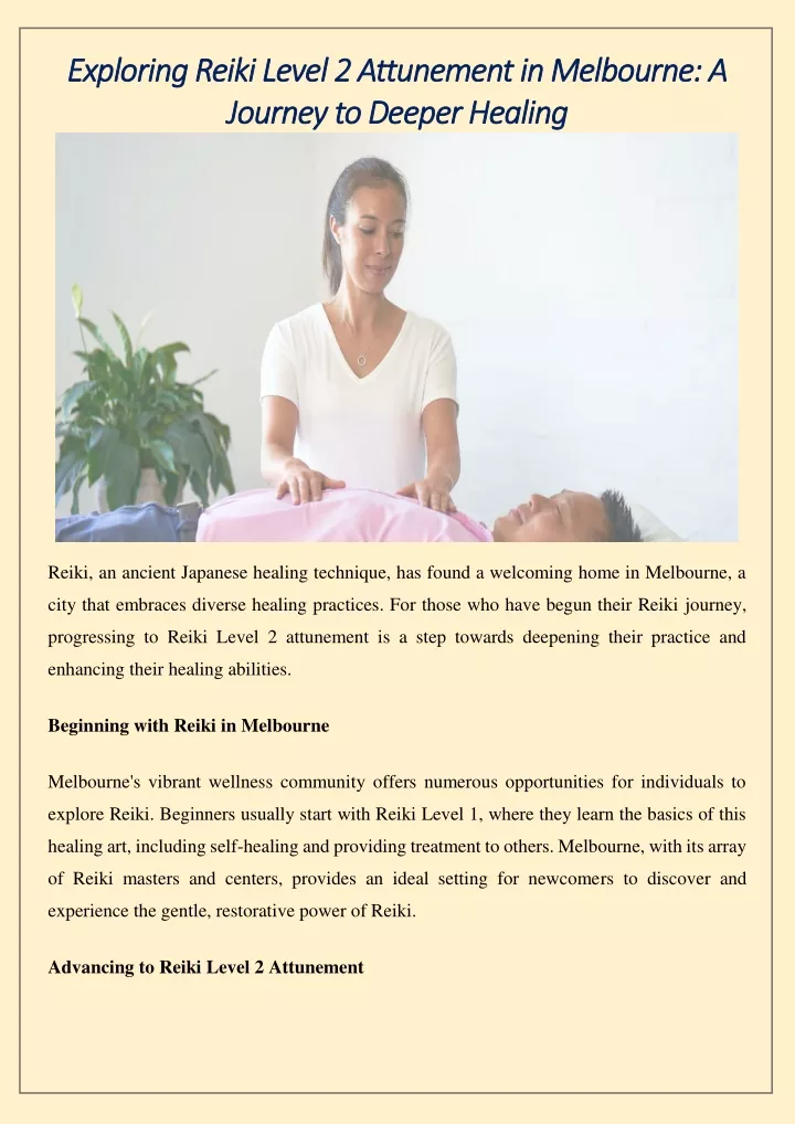 exploring reiki level 2 attunement in melbourne