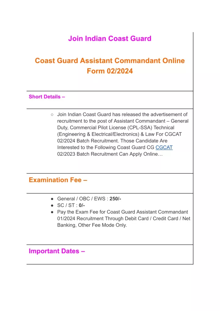 join indian coast guard