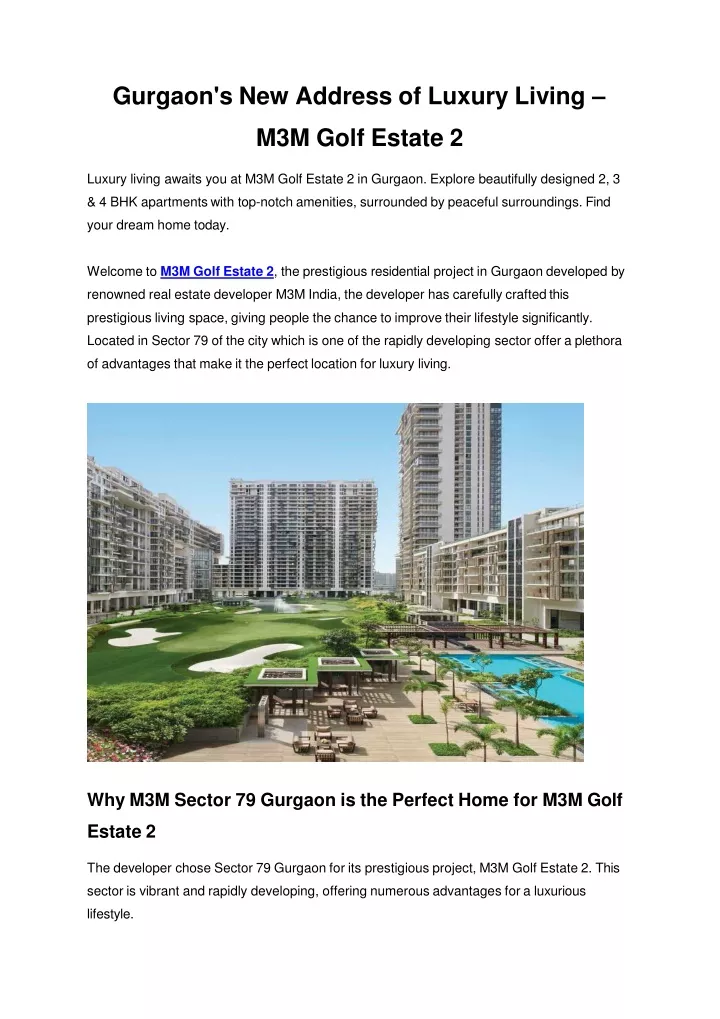 gurgaon s new address of luxury living m3m golf