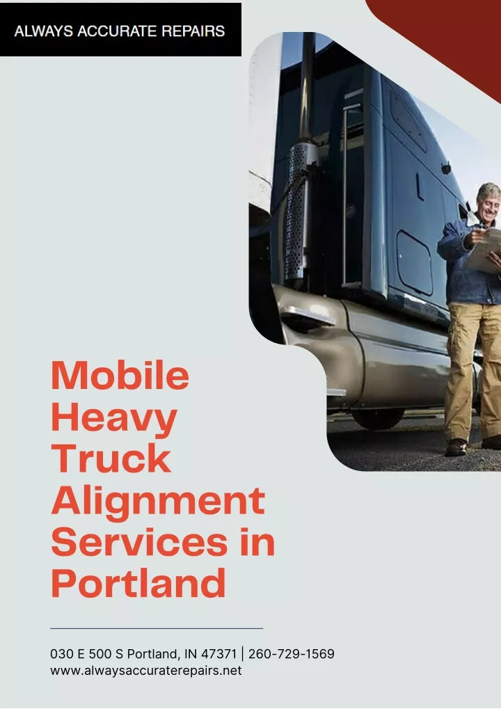 mobile heavy truck alignment services in portland